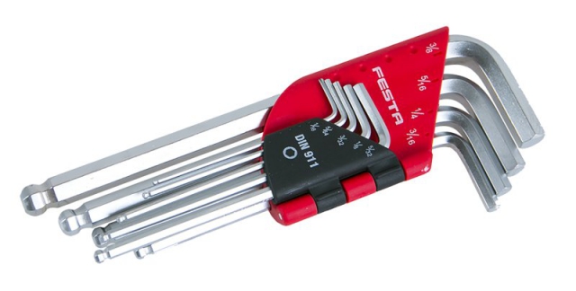Imbuszkulcs klt. 9db. 1/16"-3/8" CrV